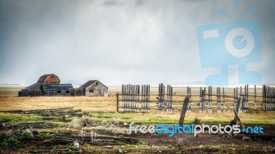 View Of Mormon Row Near Jackson Wyoming Stock Photo