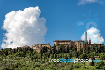 View Of Pienza In Tuscany Stock Photo