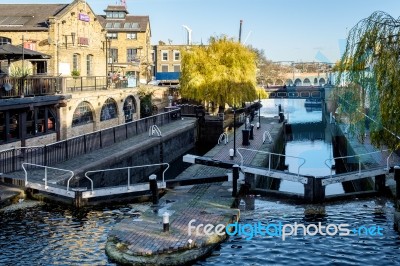 View Of Regent's Canal At Camden Lock Stock Photo