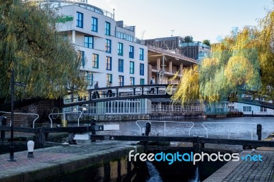 View Of Regent's Canal At Camden Lock Stock Photo