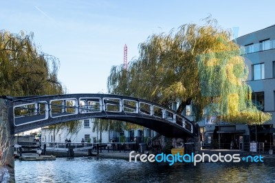 View Of Regent's Canal At Camden Lock Stock Photo