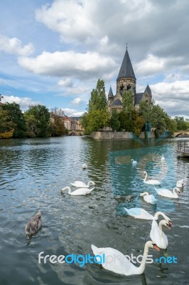 View Of Temple Neuf In Metz Lorraine Moselle France Stock Photo