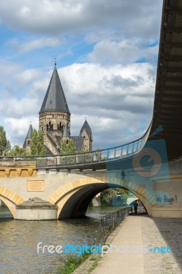 View Of Temple Neuf In Metz Lorraine Moselle France Stock Photo