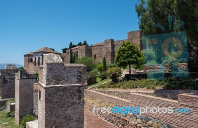 View Of The Alcazaba Fort And Palace In Malaga Stock Photo