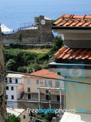 View Of The Alleys Of The Village Of Riomaggiore F Stock Photo