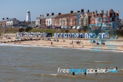 View Of The Beach At Southwold Stock Photo