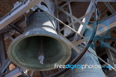 View Of The Bells In The Lamberti Tower In Verona Stock Photo