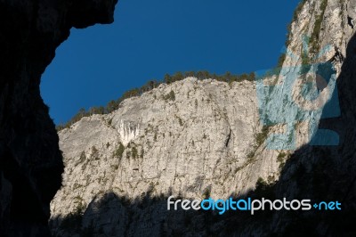 View Of The Bicaz Gorge Between Moldavia And Transylvania Stock Photo