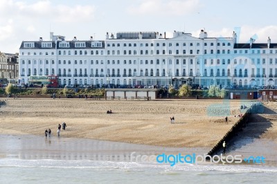 View Of The Burlington Hotel In Eastbourne Stock Photo