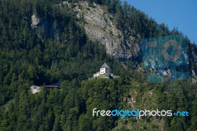 View Of The Cable Car Station At Hallstatt Stock Photo