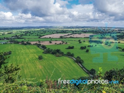 View Of The Cheshire Countryside From Beeston Castle Stock Photo