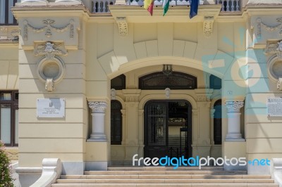 View Of The City Hall In Malaga Stock Photo