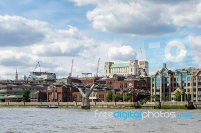 View Of The City Of London From The River Thames Stock Photo