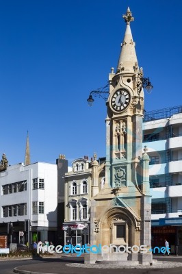 View Of The Clock Tower In Torquay Stock Photo