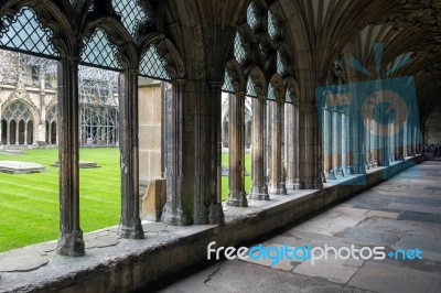 View Of The Cloisters At Canterbury Cathedral Stock Photo