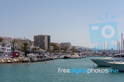 View Of The Coastline At Malaga Stock Photo