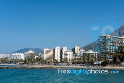 View Of The Coastline At Malaga Stock Photo