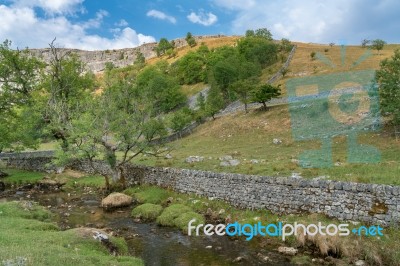 View Of The Countryside Around Malham Cove In The Yorkshire Dale… Stock Photo