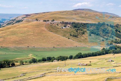 View Of The Countryside Around The Village Of Conistone In The Y… Stock Photo