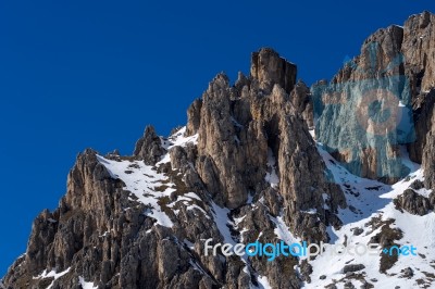 View Of The Dolomites From The Pordoi Pass Stock Photo