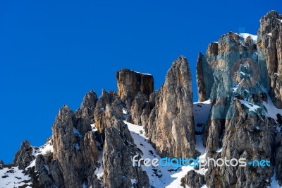 View Of The Dolomites From The Pordoi Pass Stock Photo