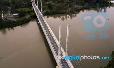 View Of The Eleanor Schonell Bridge In West End, Brisbane Stock Photo