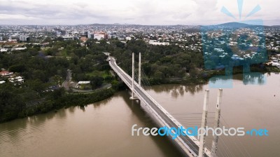 View Of The Eleanor Schonell Bridge In West End, Brisbane Stock Photo