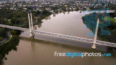 View Of The Eleanor Schonell Bridge In West End, Brisbane Stock Photo