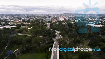 View Of The Eleanor Schonell Bridge In West End, Brisbane Stock Photo