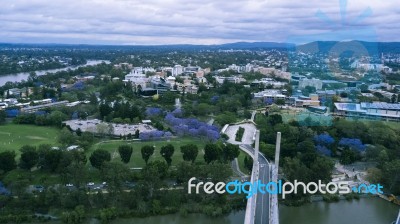 View Of The Eleanor Schonell Bridge In West End, Brisbane Stock Photo