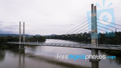 View Of The Eleanor Schonell Bridge In West End, Brisbane Stock Photo