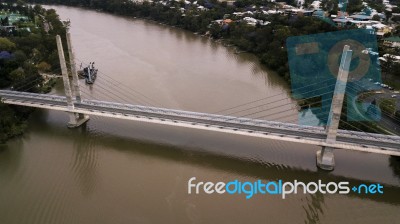 View Of The Eleanor Schonell Bridge In West End, Brisbane Stock Photo