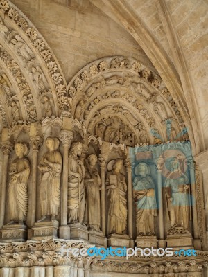 View Of The Entrance Archway To The Basilica  St Seurin In Borde… Stock Photo