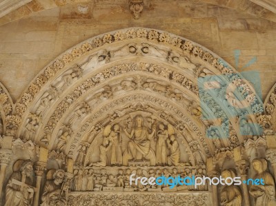 View Of The Entrance Archway To The Basilica  St Seurin In Borde… Stock Photo