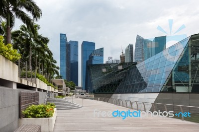 View Of The Esplanade Outside The Marina Bay Sands Shopping Cent… Stock Photo