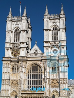 View Of The Exterior Of Westminster Abbey Stock Photo