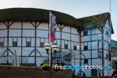 View Of The Globe Theatre Stock Photo