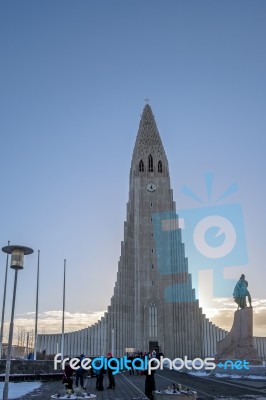 View Of The Hallgrimskirkja Church In Reykjavik Stock Photo