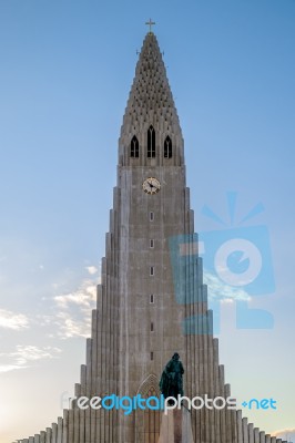 View Of The Hallgrimskirkja Church In Reykjavik Stock Photo