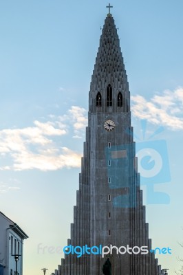 View Of The Hallgrimskirkja Church In Reykjavik Stock Photo