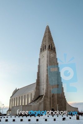 View Of The Hallgrimskirkja Church In Reykjavik Stock Photo