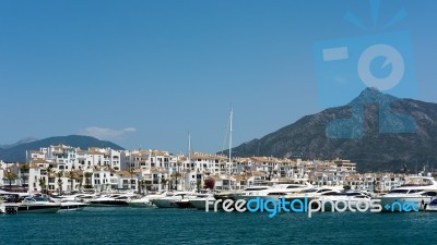 View Of The Harbour At Porto Banus Stock Photo