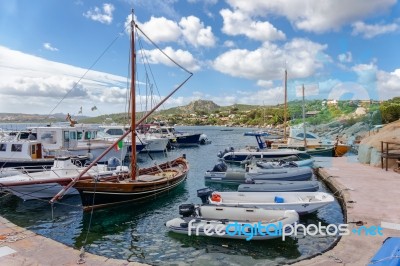 View Of The Harbour At Porto Rafael In Sardinia Stock Photo