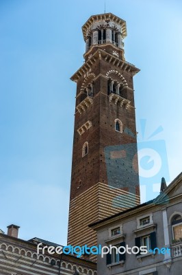 View Of The Lamberti Tower Stock Photo