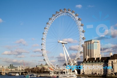 View Of The London Eye Stock Photo