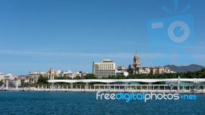 View Of The Malaga Skyline Stock Photo