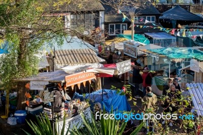 View Of The Market At Camden Lock Stock Photo