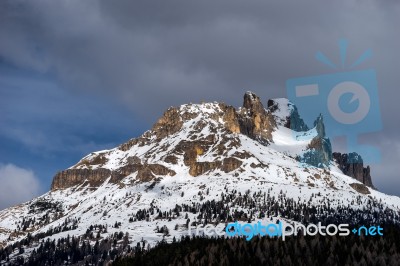 View Of The Mountain Above Moena Stock Photo