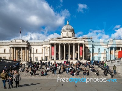 View Of The National Gallery In Trafalgar Square Stock Photo