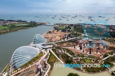 View Of The New Botanical Gardens Under Construction In Singapor… Stock Photo